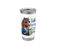 Talk Derby To Me Funny Cool Racing Horse Men Women Vaso térmico de acero inoxidable de doble pared