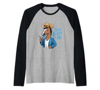 Talk Derby To Me Funny Horse Cocktail Dicho Camiseta Manga Raglan