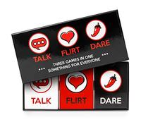 Talk Flirt Dare - Juego Divertido y romántico para Parejas (Idioma español no garantizado), Caja para Citas nocturnas, Tarjetas de conversación y acción para Parejas para Fortalecer Las relaciones,