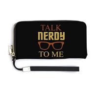 Talk Nerdy to Me - Cartera de piel con correa para la muñeca para hombres y mujeres, Estilo:, 20.0*10.5cm
