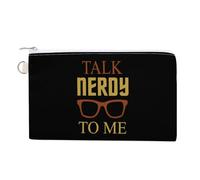 Talk Nerdy to Me - Monedero de lona portátil para hombres y mujeres, Estilo:, Talla única, Bolsa para monedas