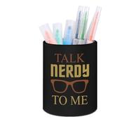 Talk Nerdy To Me - Soporte para bolígrafos para escritorio, bonito soporte para lápices y brochas de maquillaje para el trabajo y la oficina