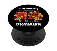 Talk Okinawa Shisa Guardian Lion Lover Japón Viajes Japonés PopSockets PopGrip Adhesivo