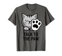 Talk To The Paw Funny Cartoon Cat Quote For Pet Owners Camiseta