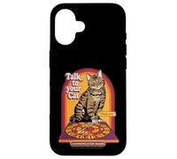 Talk to Your Cat Sarcastic Retro Vintage Funny Adult Humor Carcasa para iPhone 16