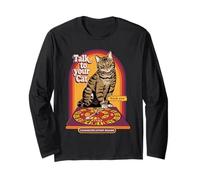 Talk to Your Cat Sarcastic Retro Vintage Funny Adult Humor Manga Larga