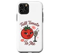 Talk Tomato To Me Funny Food Pun Coqueto Micrófono de Tomate Carcasa para iPhone 11 Pro