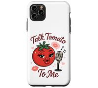Talk Tomato To Me Funny Food Pun Coqueto Micrófono de Tomate Carcasa para iPhone 11 Pro Max