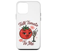 Talk Tomato To Me Funny Food Pun Coqueto Micrófono de Tomate Carcasa para iPhone 12 mini