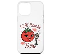 Talk Tomato To Me Funny Food Pun Coqueto Micrófono de Tomate Carcasa para iPhone 12 Pro Max