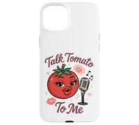 Talk Tomato To Me Funny Food Pun Coqueto Micrófono de Tomate Carcasa para iPhone 15 Plus