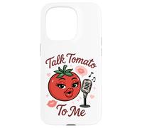 Talk Tomato To Me Funny Food Pun Coqueto Micrófono de Tomate Carcasa para iPhone 15 Pro