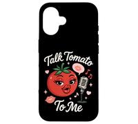 Talk Tomato To Me Funny Food Pun Coqueto Micrófono de Tomate Carcasa para iPhone 16