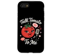 Talk Tomato To Me Funny Food Pun Coqueto Micrófono de Tomate Carcasa para iPhone SE (2020) / 7 / 8