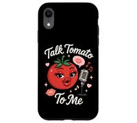 Talk Tomato To Me Funny Food Pun Coqueto Micrófono de Tomate Carcasa para iPhone XR