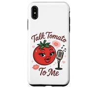 Talk Tomato To Me Funny Food Pun Coqueto Micrófono de Tomate Carcasa para iPhone XS Max