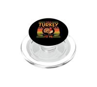 Talk Turkey To Me Cena Comida Feliz Día de Acción de Gracias Divertido PopSockets PopGrip para MagSafe