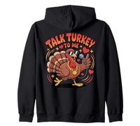 Talk Turkey To Me Divertido Juego de Palabras de Acción de Gracias Sudadera con Capucha