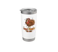 Talk Turkey To Me Funny Bird Noviembre Recopilación Humor Vaso térmico de acero inoxidable de doble pared
