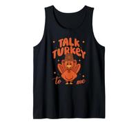 Talk Turkey To Me Funny Día de Acción de Gracias Peregrino Otoño Otoño Camiseta sin Mangas