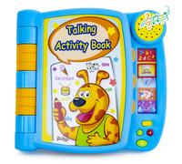 Talking Activity Book for 2 Years Old & Up - Sound Book with 5 Learning Activities Including Letters Numbers Quiz Game & Memory Match - Interactive