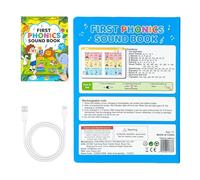 Talking Audio Book, Interactive Learning Reader, 7,8 x 10,55 pulgadas Recargable Storybook, ABS Educational Device, Portable Colorful Design, Preschool Classroom Use
