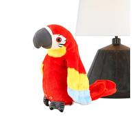 Talking Bird Toy, Plush Parrot Doll, 4.72x4.33x8.66 Inches Realistic Twerking Pet, Interactive Speech Training Aid, Repeating Educational Fun, for Children Birthday Travel Outdoor Nursery Daycare