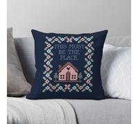 Talking Heads This Must Be The Place - Funda de almohada de poliéster y lino y terciopelo con cremallera creativa para sofá