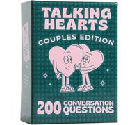 Talking Hearts Tarjetas de conversación, juego de cartas para parejas para citas nocturnas y aventuras de viaje, gran regalo de San Valentín para parejas, 200 preguntas y 2 tarjetas salvajes