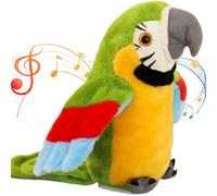 Talking Parrot, Repeat What You Say Parrot Toys, Speaking Stuffed Animals Plush Toy Electronic Record Animated Bird Shake Wing Talking Toys for Kids Boys Girls Gift, Green