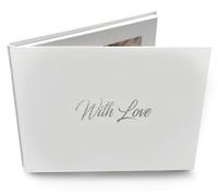 Talking Print Libro de memoria con amor plateado en la portada. Folleto de vídeo e imagen de 7 pulgadas, A5+, parte trasera dura, carga tu propia memoria, 256 MB