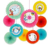 Talking Tables 10x Reloj de pared con diseño de Alicia en el país de las maravillas, brillante y curioso, para colgar en papel, para cumpleaños de niños, fiestas de té del Sombrerero Loco