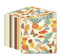 Talking Tables 100 servilletas de papel desechables para otoño, fabricadas en Estados Unidos, 2 capas, reciclables, desechables, a granel, decoupage, servilleta con patrón otoñal, cosecha de Acción de