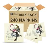 Talking Tables 144 servilletas de papel de Alicia en el país de las maravillas, sombrerero loco, decoración de mesa de té, decoración de fiesta, servilletas desechables fuertes, día de la madre