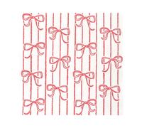 Talking Tables 20 servilletas de papel con estampado de lazo, desechables, reciclables, 25 x 25 cm, elegante color rojo y blanco, para catering, Navidad, fiesta de Halloween