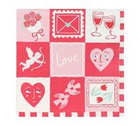 Talking Tables 20 servilletas de papel desechables para el día de San Valentín para bodas y aniversarios, citas, noches, corazones de amor, servilletas decoupage para cenas románticas, fiestas de