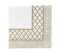 Talking Tables 20 servilletas de papel reciclables doradas, decoraciones de mesa para celebración de EID para fiestas, aniversarios, bodas, paquete de 20 unidades, sin plástico