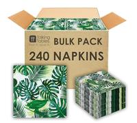 Talking Tables 240 servilletas de cóctel tropicales, desechables, con palmas de papel, para decoración de mesa temática de fiesta hawaiana, luau, verano, picnic, verde, decoupage de 3 capas