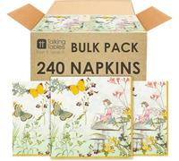 Talking Tables 240 servilletas de papel floral de hadas a granel, bonitos suministros de fiesta y decoraciones de mariposas para niñas, cumpleaños, jardín, fiesta de verano, barbacoa, catering, baby