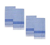 Talking Tables 4 paños de Cocina a Cuadros Grandes, absorbentes, duraderos, de algodón Suave, Secado rápido, Embalaje ecológico, 45 x 45 cm, Color Azul