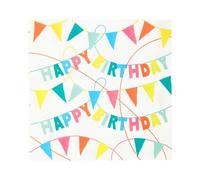 Talking Tables 40 x Happy Birthday Napkins - Disposable Paper Serviettes | Eco-Friendly Paper Tableware, Recyclable Party Table Decorations for Girls or Boys - 33cm x 33cm