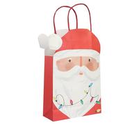 Talking Tables 8 bolsas de regalo de papel con forma de Papá Noel, diseño navideño, reutilizables, sin plástico, bolsas reciclables para regalos, regalos de fiesta y rellenos de calcetines, 18 cm