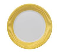 Talking Tables 8 platos de papel amarillo para fiestas de cumpleaños, platos redondos desechables de color sólido, barbacoas, pícnic, baby shower infantil, 23 cm