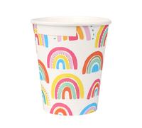 Talking Tables 8 vasos de papel arcoíris para fiestas para niños, niñas, primer cumpleaños, baby shower, vajilla reciclable y desechable, volumen: 250 ml