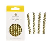 Talking Tables 8 velas de cumpleaños con forma de espiral dorada