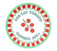 Talking Tables Bandeja redonda grande para servir bebidas, aperitivos, condimentos, decoración y colorido diseño de tomate, ideal para comedor de verano, barbacoa, comedor al aire libre, fiestas en el