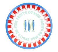 Talking Tables Bandeja Redonda Grande para Servir Bebidas, Aperitivos, condimentos, diseño Decorativo y Colorido de Peces, Ideal para cenas de Verano, barbacoas, cenas al Aire Libre, Fiestas en el