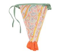 Talking Tables Banderines de Tela Boho Amarillo y Naranja con borlas - 3m | Guirnalda de empavesado de Bandera Triangular 100% algodón Paisley Decoraciones de Fiesta de Verano