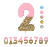 Talking Tables Bday-Candle-2 Glitter Candle, Multicolor