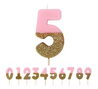 Talking Tables Bday-Candle-5 Glitter Candle, Multicolor